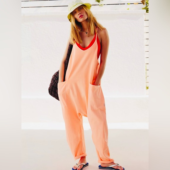 Free People Pants - Hot Shot Onesie FP Movement by Free People Jumpsuit with Relaxed Fit in Melon